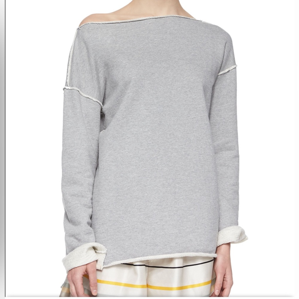 Rag and Bone light grey sweatshirt with raw edges lagenlook